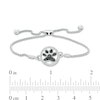 Thumbnail Image 1 of 1/20 CT. T.W. Enhanced Black and White Diamond Paw Print Bolo Bracelet in Sterling Silver - 9.5"