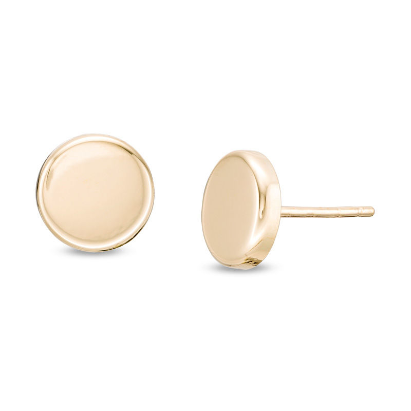 Polished Round Stud Earrings in 10K Gold