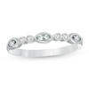 Thumbnail Image 1 of Marquise Aquamarine and White Topaz Bezel-Set Vintage-Style Ring in Sterling Silver