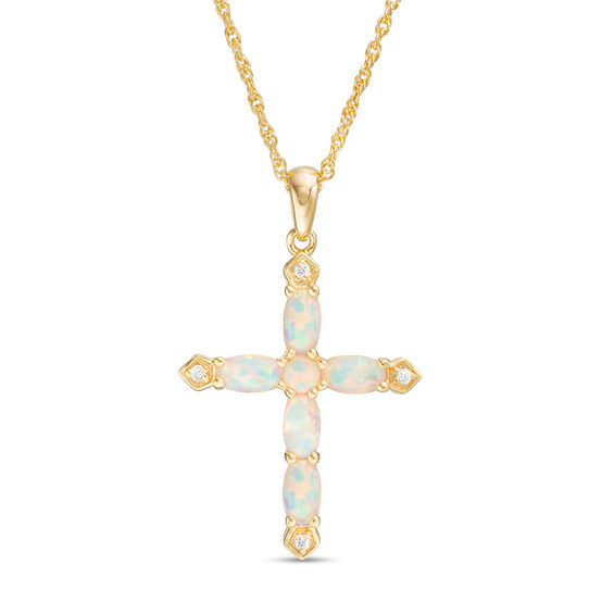 Zales opal cross necklace clearance
