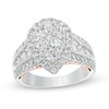 Thumbnail Image 1 of 2-1/2 CT. T.W. Composite Diamond Pear-Shaped Frame Engagement Ring in 14K Two-Tone Gold