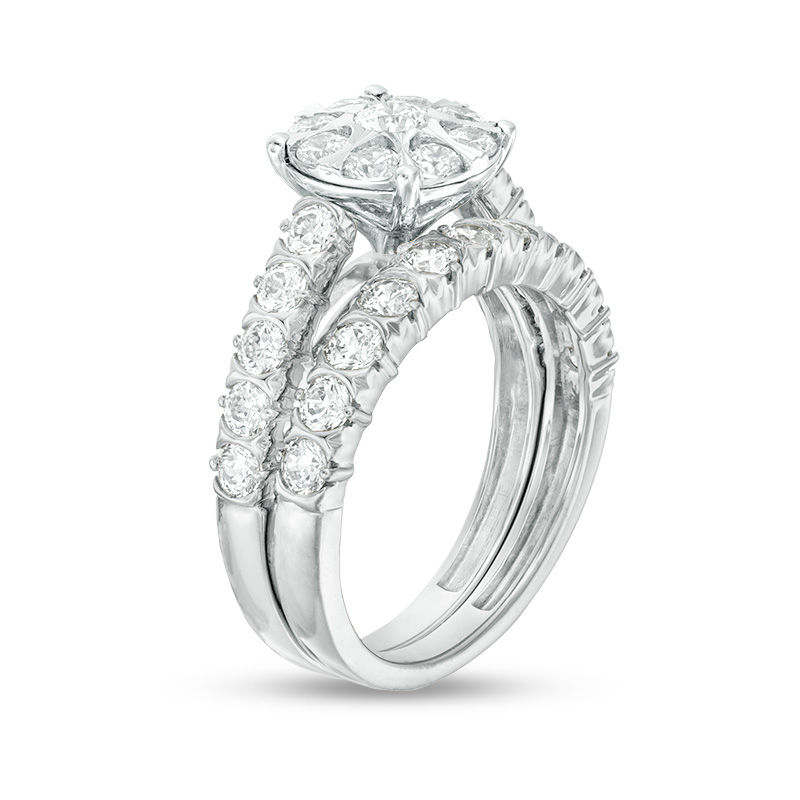 2 CT. T.W. Composite Diamond Frame Bridal Set in 10K White Gold