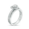 Thumbnail Image 1 of 1/2 CT. T.W. Diamond Heart Frame Three Piece Bridal Set in 10K White Gold