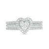 Thumbnail Image 5 of 1/2 CT. T.W. Diamond Heart Frame Three Piece Bridal Set in 10K White Gold