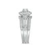 Thumbnail Image 4 of 1/4 CT. T.W. Diamond Double Square Frame Three Piece Bridal Set in Sterling Silver