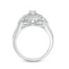 Thumbnail Image 4 of 1/4 CT. T.W. Diamond Double Square Frame Three Piece Bridal Set in Sterling Silver