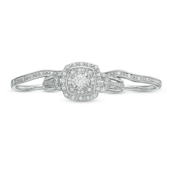 2.60 ct. t.w. CZ Bridal Set: Engagement and Wedding Rings in