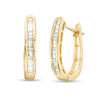 Thumbnail Image 0 of 1/4 CT. T.W. Baguette Diamond Hoop Earrings in 10K Gold
