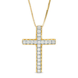 1/4 CT. T.W. Diamond Cross Pendant in 10K Gold