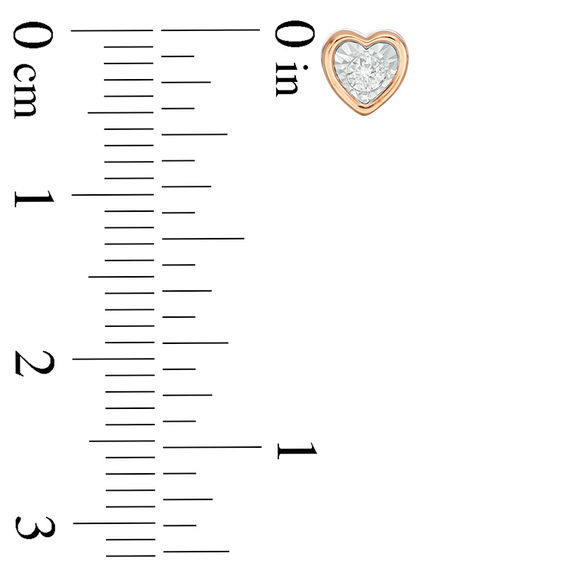 1/10 CT. T.W. Diamond Heart-Shaped Solitaire Stud Earrings in 10K Rose Gold 1/10 CT. T.W. Diamond Heart-Shaped Solitaire Stud Earrings in 10K Rose Gold