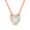Thumbnail Image 1 of 1/8 CT. Diamond Heart-Shaped Solitaire Necklace in 10K Rose Gold