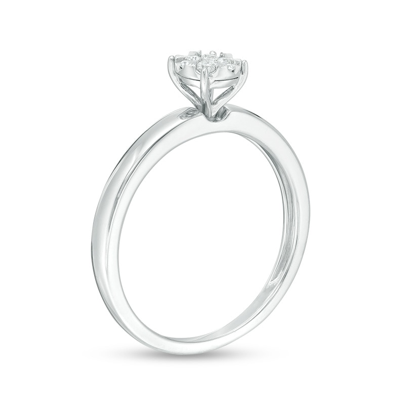1/8 CT. T.W. Multi-Diamond Promise Ring in 10K White Gold