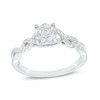 Thumbnail Image 1 of 1/4 CT. T.W. Multi-Diamond Frame Twist Shank Promise Ring in 10K White Gold