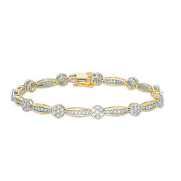 3 CT. T.W. Composite Diamond Link Bracelet in 10K Gold - 7.25"