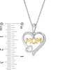 Thumbnail Image 1 of 1/10 CT. T.W. Diamond "MOM" Outline Double Heart Pendant in Sterling Silver and 14K Gold Plate
