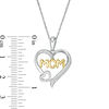 Thumbnail Image 2 of 1/10 CT. T.W. Diamond "MOM" Outline Double Heart Pendant in Sterling Silver and 14K Gold Plate