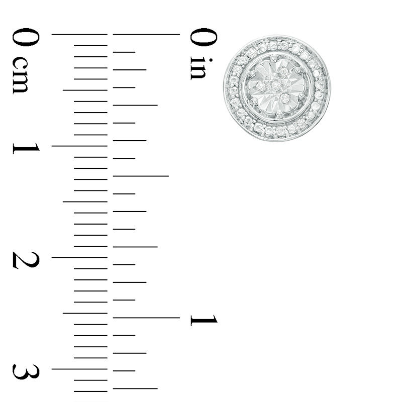 Main Image 2 of Composite Diamond Accent Frame Stud Earrings in Sterling Silver