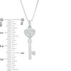 Thumbnail Image 2 of 1/10 CT. T.W. Diamond Heart-Top Key Pendant in Sterling Silver