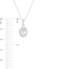 Thumbnail Image 2 of Oval Lab-Created White Sapphire Frame Drop Pendant and Stud Earrings Set in Sterling Silver