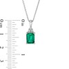 Thumbnail Image 1 of Octagonal Lab-Created Emerald and White Sapphire Pendant in Sterling Silver