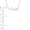 Thumbnail Image 2 of 1/15 CT. T.W. Diamond Heartbeat Necklace in Sterling Silver and 10K Rose Gold