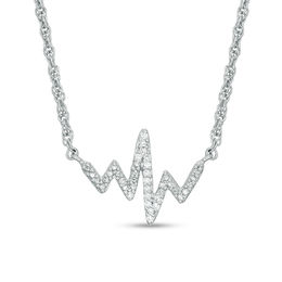 1/20 CT. T.W. Diamond Heartbeat Necklace in Sterling Silver
