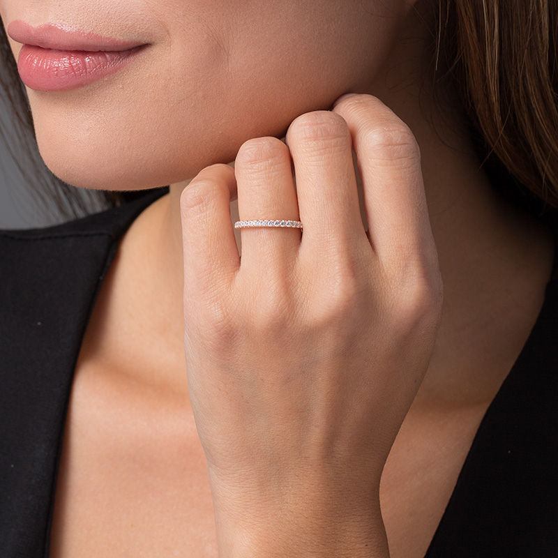 Main Image 2 of 1/3 CT. T.W. Diamond Wedding Band in 10K Rose Gold