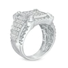 Thumbnail Image 3 of 2-1/4 CT. T.W. Cushion-Shaped Multi-Diamond Tiered Four-Corner Multi-Row Ring in 10K White Gold