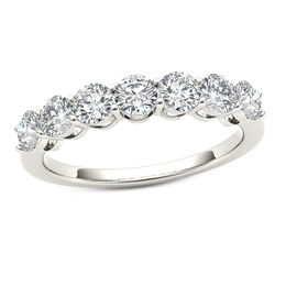 1 CT. T.W. Diamond Seven Stone Anniversary Band in 10K White Gold