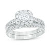 Thumbnail Image 1 of 1-3/8 CT. T.W. Diamond Cushion Frame Bridal Set in 14K White Gold
