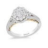 Thumbnail Image 0 of Enchanted Disney Belle 1-1/4 CT. T.W. Oval Diamond Double Frame Engagement Ring in 14K Two-Tone Gold
