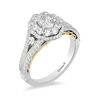 Thumbnail Image 2 of Enchanted Disney Belle 1-1/4 CT. T.W. Oval Diamond Double Frame Engagement Ring in 14K Two-Tone Gold