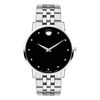 Thumbnail Image 1 of Men's Movado Museum® Classic 1/20 CT. T.W. Diamond Watch with Black Dial (Model: 0607201)