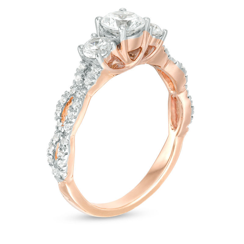 Rose gold hotsell braided engagement ring