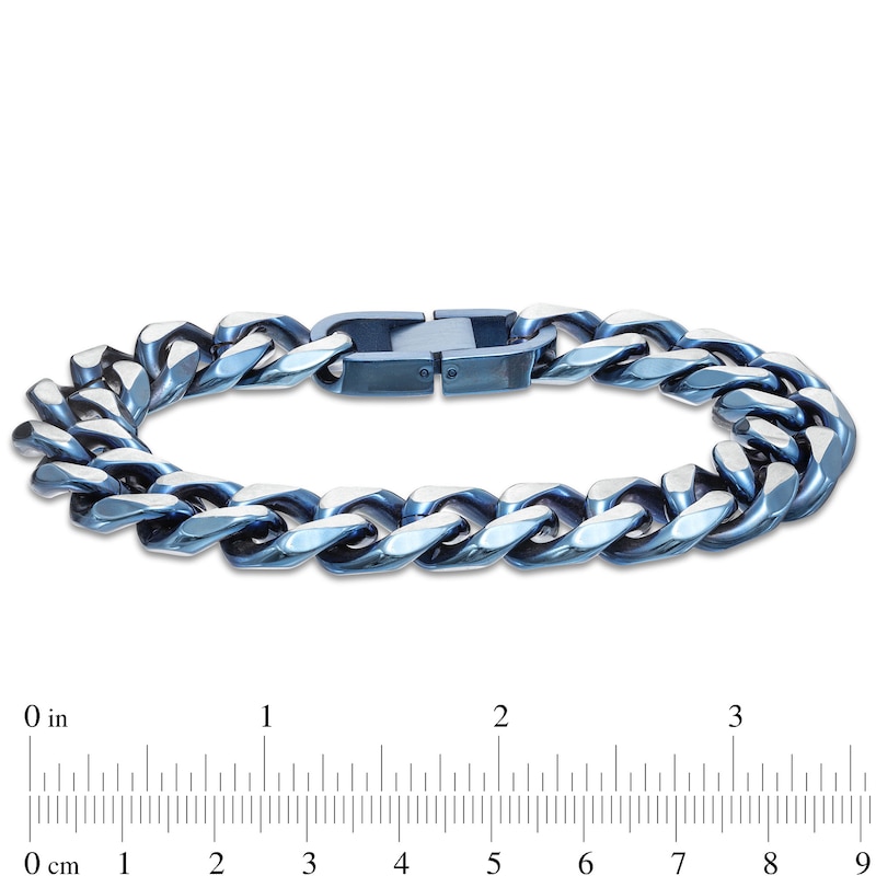 Main Image 4 of 14.75mm Curb Chain Bracelet in Two-Tone Ion-Plated Stainless Steel - 9.0"