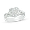 Thumbnail Image 1 of 1/5 CT. T.W. Diamond Heart Frame Twist Bridal Set in 10K White Gold
