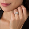 Thumbnail Image 3 of 1/2 CT. T.W. Composite Oval Diamond Double Frame Bridal Set in 10K White Gold
