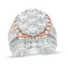 Thumbnail Image 1 of 7 CT. T.W. Composite Diamond Multi-Row Vintage-Style Engagement Ring in 14K Two-Tone Gold