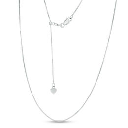 Adjustable 050 Gauge Box Chain Necklace in 14K White Gold - 22&quot;