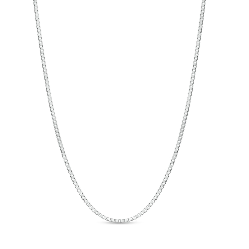 Adjustable 050 Gauge Box Chain Necklace in 14K White Gold - 22"