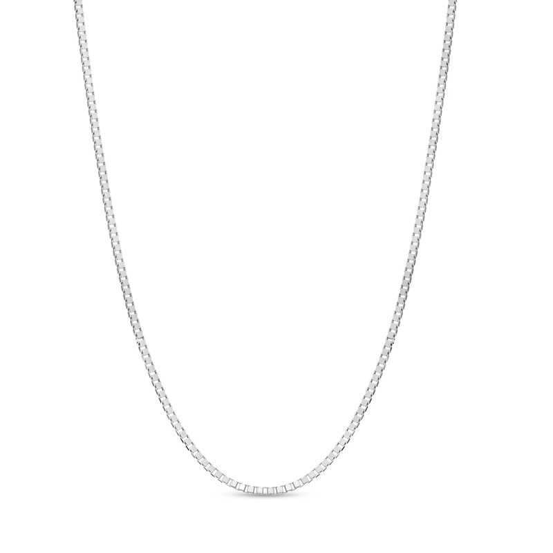 Main Image 1 of Adjustable 050 Gauge Box Chain Necklace in 14K White Gold - 22"