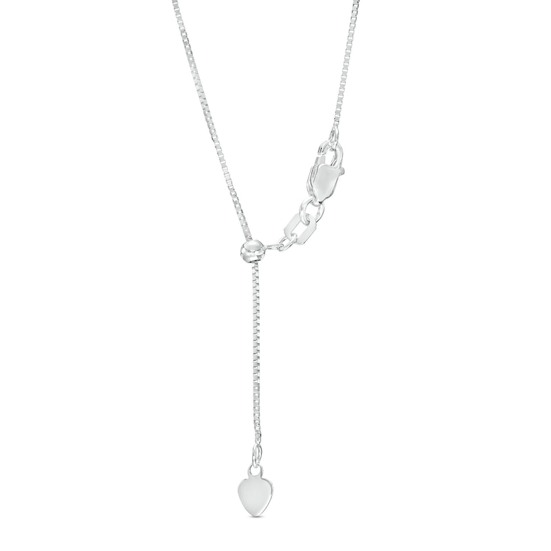 Adjustable 050 Gauge Box Chain Necklace in 14K White Gold - 22"