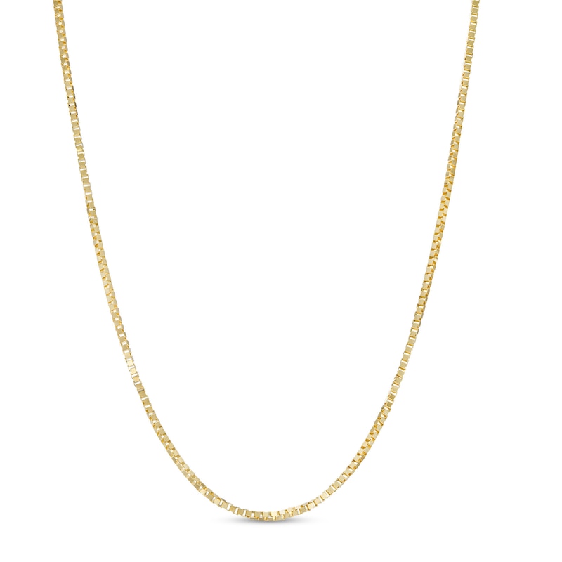 Adjustable 050 Gauge Box Chain Necklace in 14K Gold - 22"