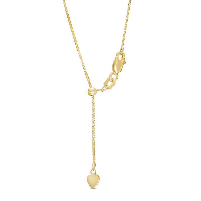 Adjustable 050 Gauge Box Chain Necklace in 14K Gold - 22"