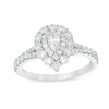Thumbnail Image 1 of 1 CT. T.W. Pear-Shaped Diamond Double Frame Split Shank Engagement Ring in 14K White Gold