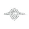 Thumbnail Image 5 of 1 CT. T.W. Pear-Shaped Diamond Double Frame Split Shank Engagement Ring in 14K White Gold