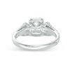 Thumbnail Image 4 of 1 CT. T.W. Certified Emerald-Cut Diamond Frame Past Present Future® Ornate Engagement Ring in 14K White Gold (I/I1)