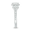 Thumbnail Image 7 of 1 CT. T.W. Certified Emerald-Cut Diamond Frame Past Present Future® Ornate Engagement Ring in 14K White Gold (I/I1)