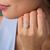 Thumbnail Image 1 of 1 CT. T.W. Oval and Round Diamond Double Frame Engagement Ring in 14K White Gold