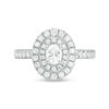 Thumbnail Image 4 of 1 CT. T.W. Oval and Round Diamond Double Frame Engagement Ring in 14K White Gold